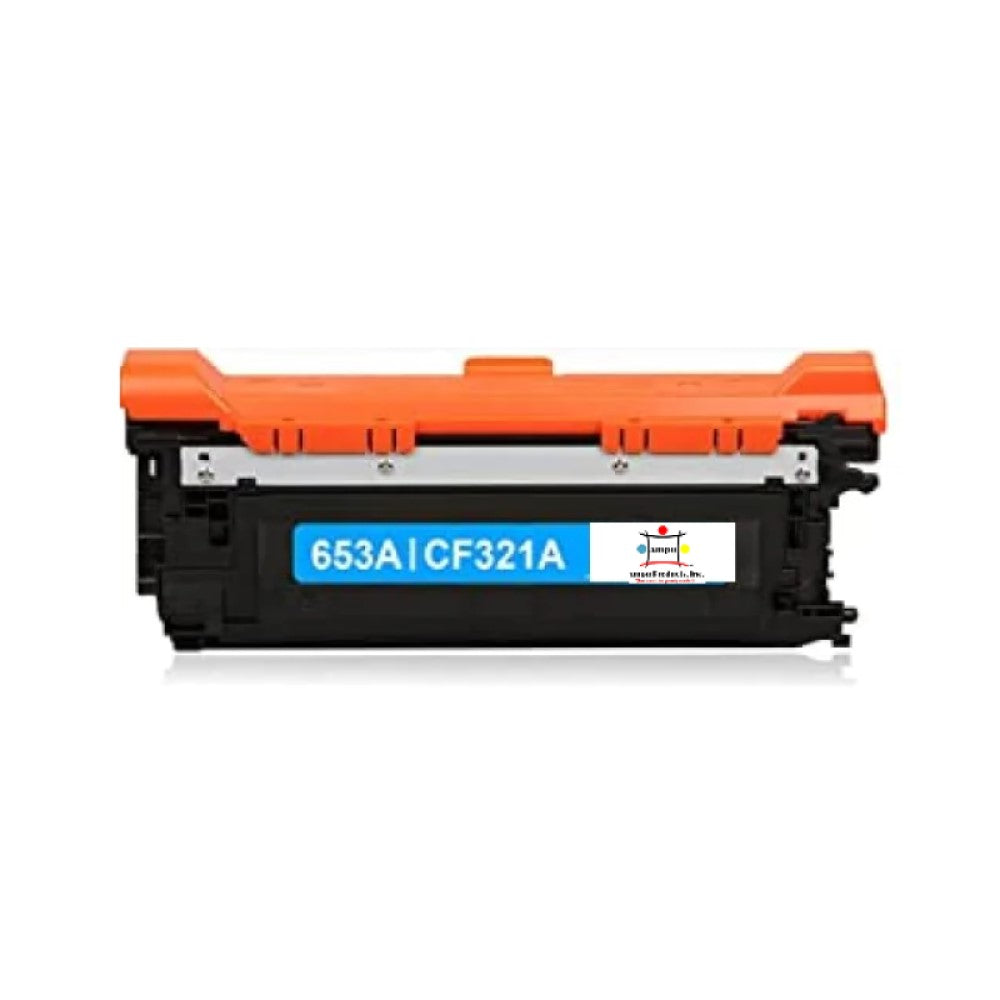 Ampuproducts Compatible Toner Cartridge Replacement For HP CF321A (653A) Cyan (16.5 YLD)