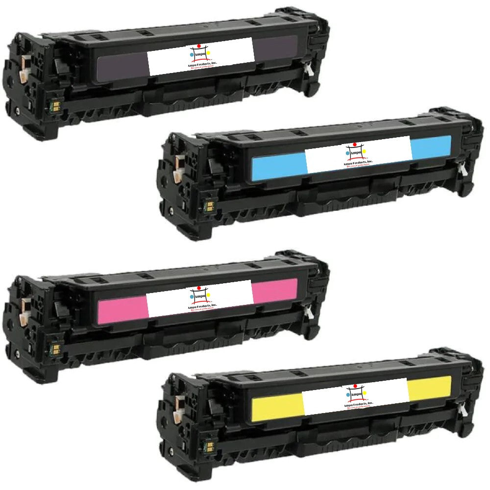 Ampuproducts Compatible Toner Cartridge Replacement For HP CF410X, CF411X, CF412X, CF412X (410X) High Yield Black, Cyan, Magenta, Yellow (6.5K YLD) 4-Pack