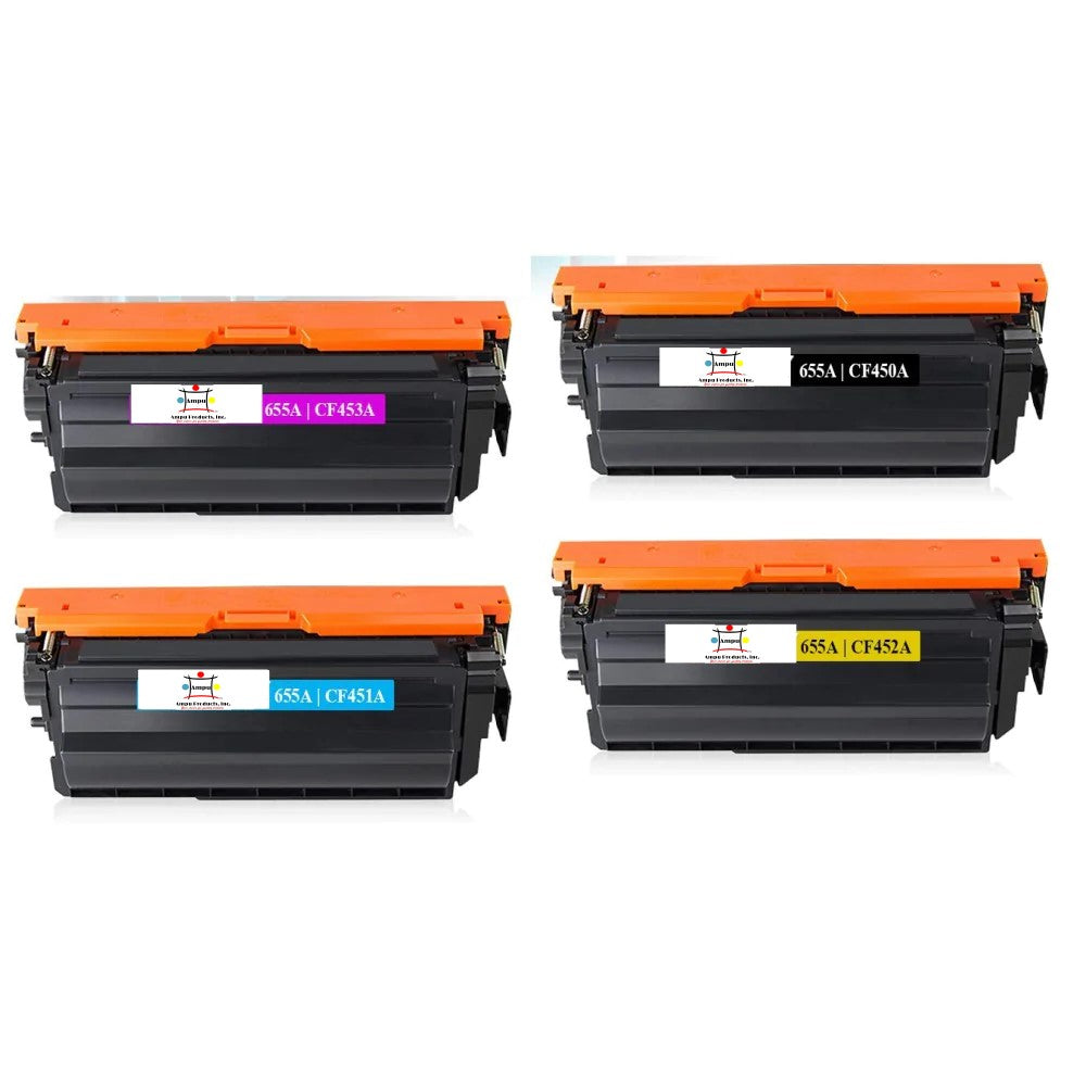 Ampuproducts Compatible Toner Cartridge Replacement For HP CF450A, CF451A, CF452A, CF453A (451A) Black, Cyan, Yellow, Magenta (10.5K YLD) 4-Pack