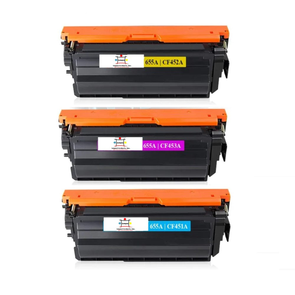 Ampuproducts Compatible Toner Cartridge Replacement For HP CF451A, CF452A, CF453A (451A) Cyan, Yellow, Magenta (10.5K YLD) 3-Pack