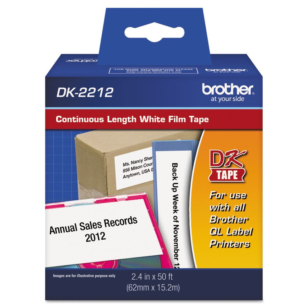 BRTDK2212 BROTHER DK2212 TAPE WHITE FILM 2.4" x 50' - 50'