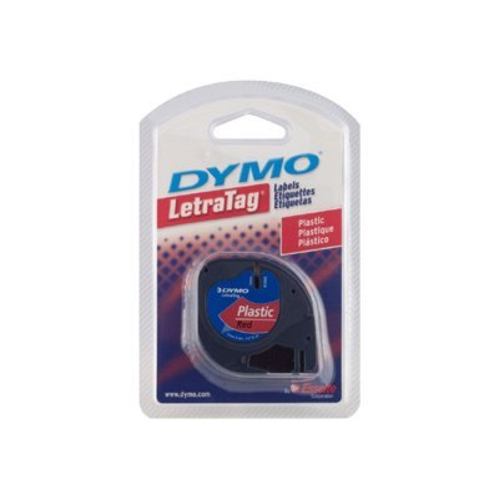 DYM91333 DYMO LT PLASTIC LABELS BLACK/RED 1/2" x 13'