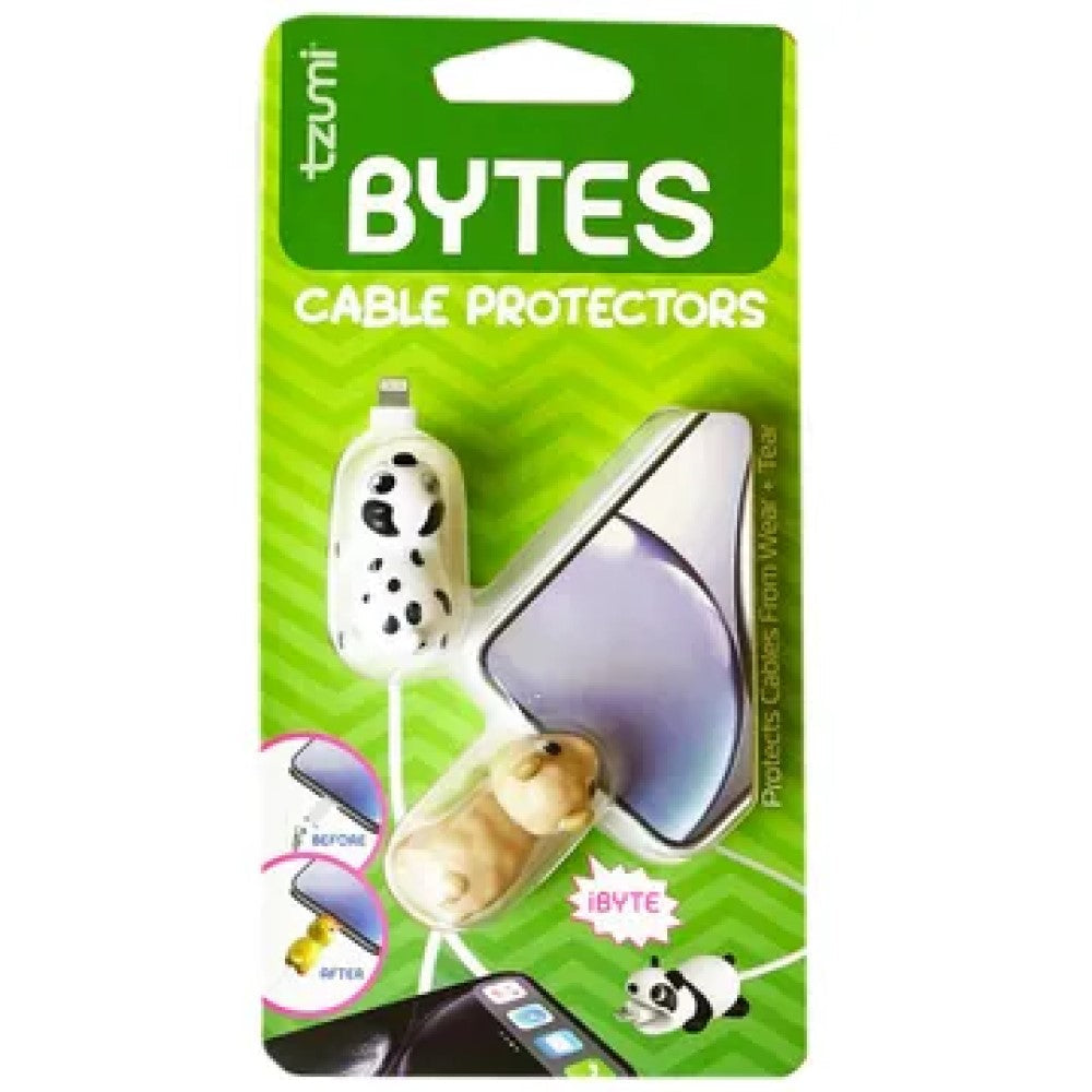 EC536 Tzumi Cord BYTES 2 Assorted Animal & Character Cord Protectors