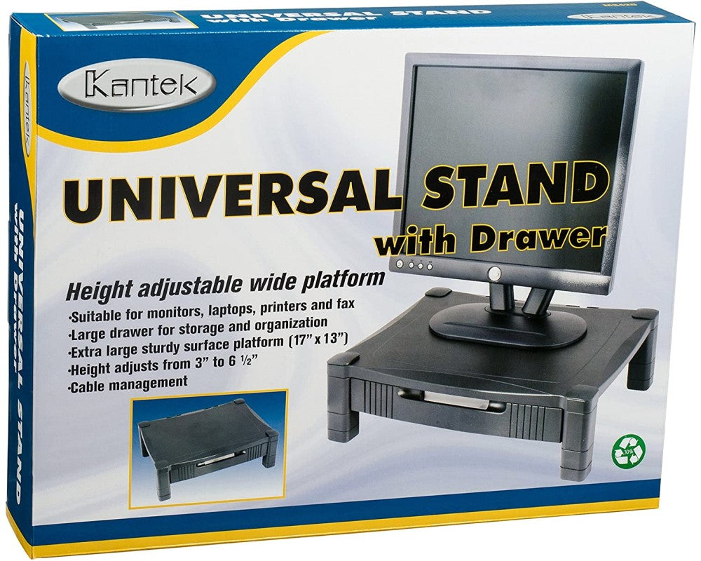 kantek ms420 adjustable monitor riser w drawer ktkms420