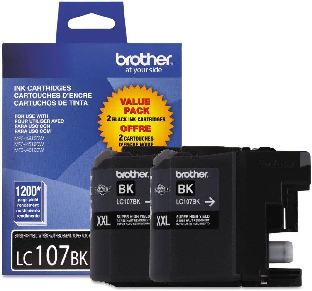 GENUINE BROTHER LC1072PKS DUAL PACK INK CARTRIDGE