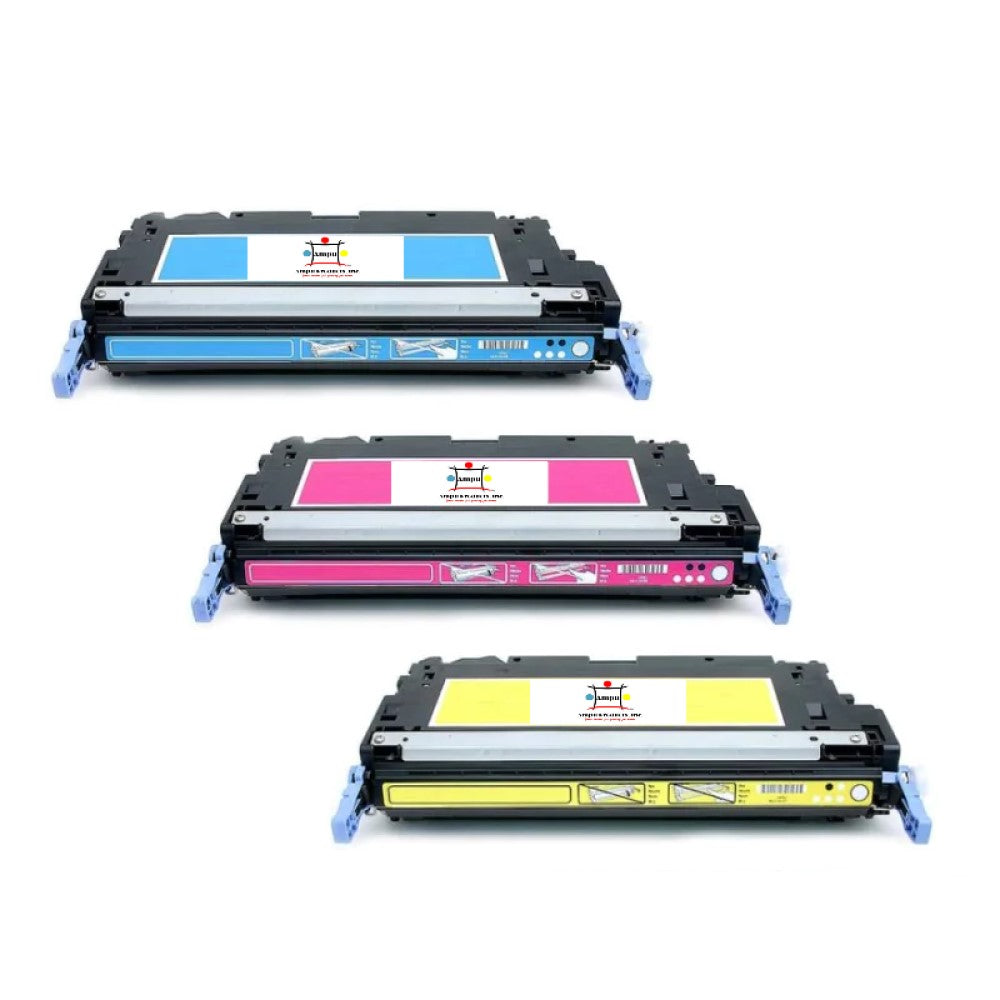 Ampuproducts Compatible Toner Cartridge Replacement For HP Q6471A, Q6472A, Q6473A (501A) Cyan, Magenta, Yellow (4K YLD) 3-Pack