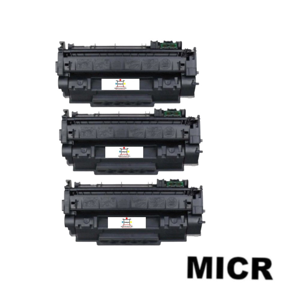 Ampuproducts Compatible Toner Cartridge Replacement For HP Q7553A (53A) Black (3K YLD) 3-Pack (W/Micr)