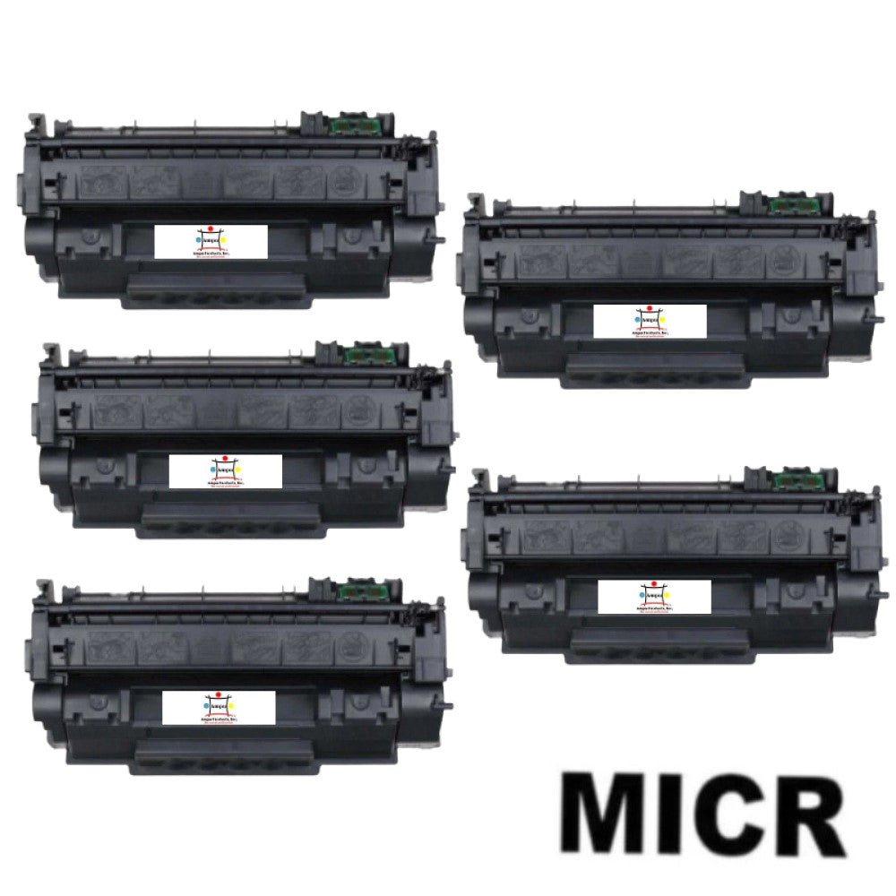 Ampuproducts Compatible Toner Cartridge Replacement For HP Q7553A (53A) Black (3K YLD) 5-Pack (W/Micr)