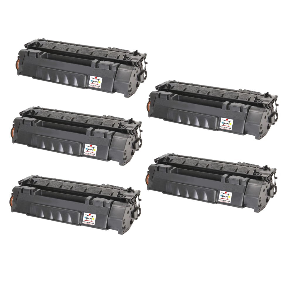 Compatible Toner Cartridge Replacement For HP Q7553X (53X) High Yield Black (7K YLD) 5-Pack