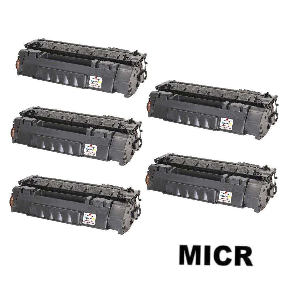 Ampuproducts Compatible Toner Cartridge Replacement for HP Q7553X (53X) High Yield Black (7K YLD) 5-Pack (W/Micr)