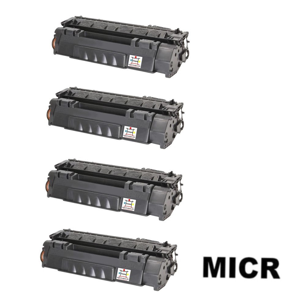 Ampuproducts Compatible Toner Cartridge Replacement for HP Q7553X (53X) High Yield Black (7K YLD) 4-Pack (W/Micr)
