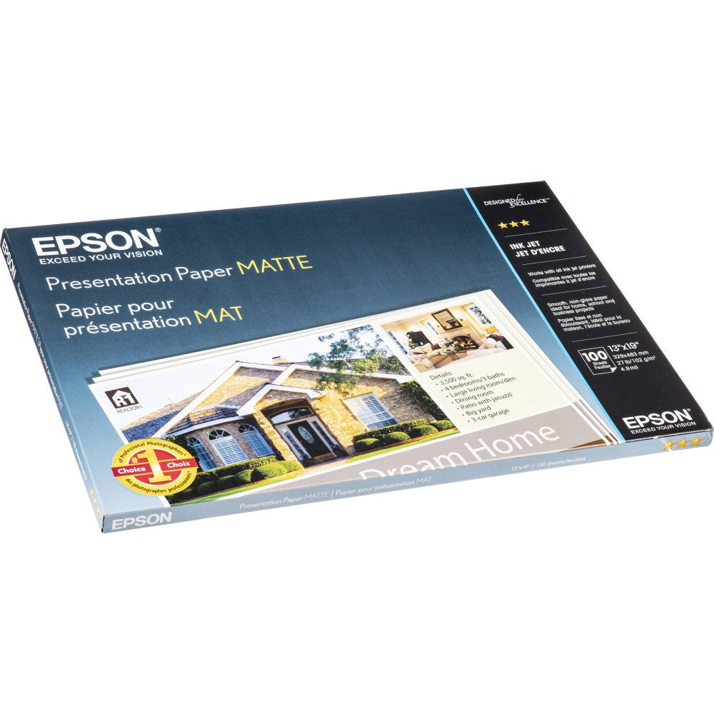 EPSS041069-L EPSON PRESENTATION PAPER 100 SHTS MATTE 13 x 19