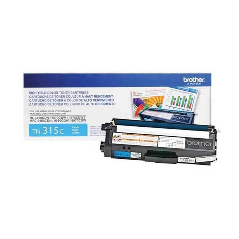 Brother TN315C High Yield Cyan Genuine TN-315C Toner Cartridge in Retail Packaging (3.5K YLD)