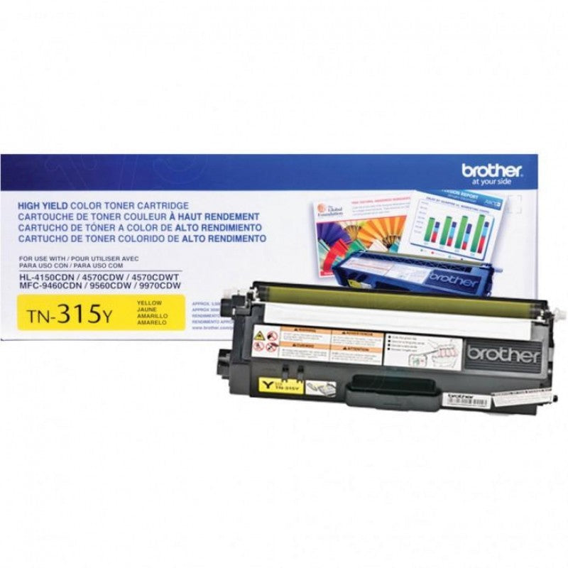 Brother TN315Y High Yield Yellow Genuine TN-315Y Toner Cartridge in Retail Packaging (3.5K YLD)