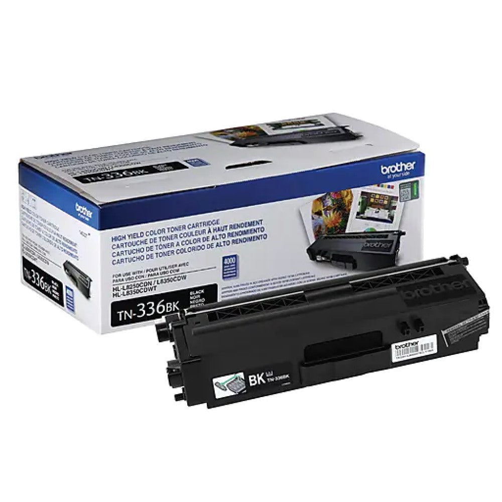 Brother TN336BK High Yield Black Genuine TN-336BK Toner Cartridge in Retail Packaging (4K YLD)