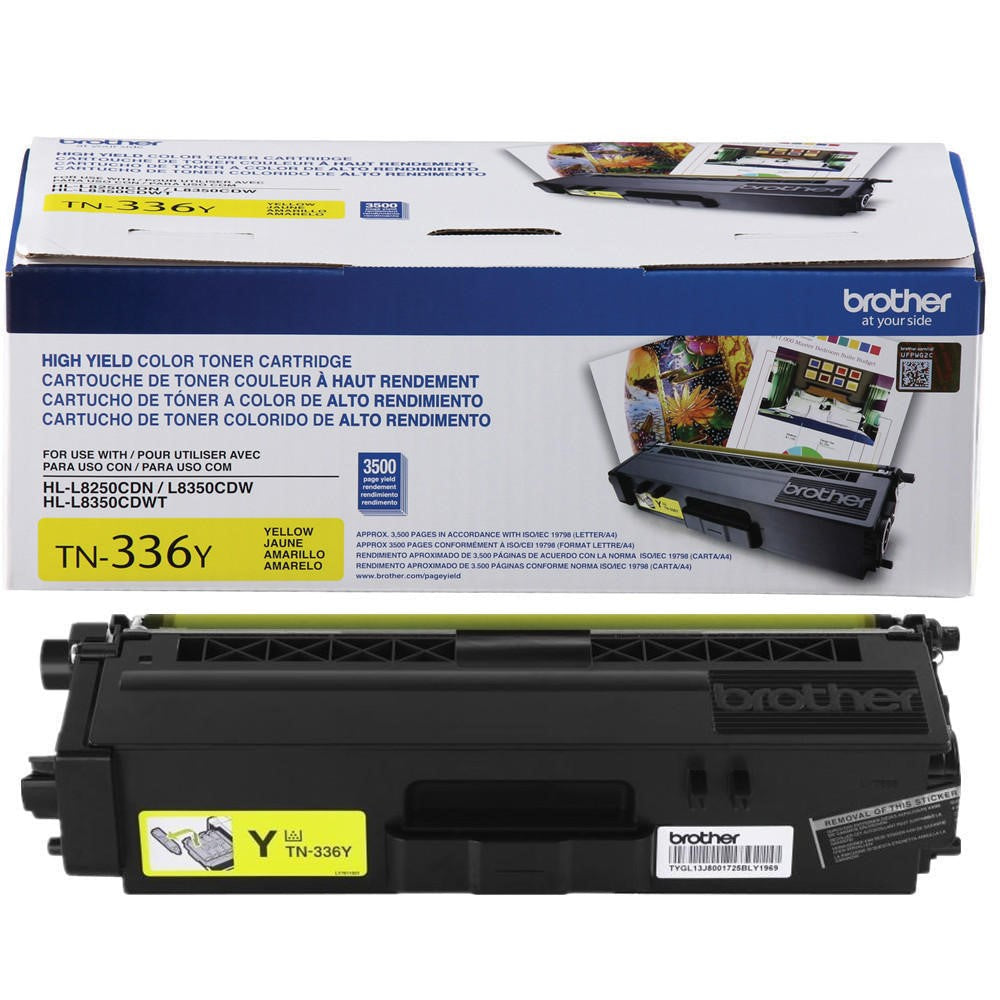 Brother TN336Y High Yield Yellow Genuine TN-336Y Toner Cartridge in Retail Packaging (3.5K YLD)