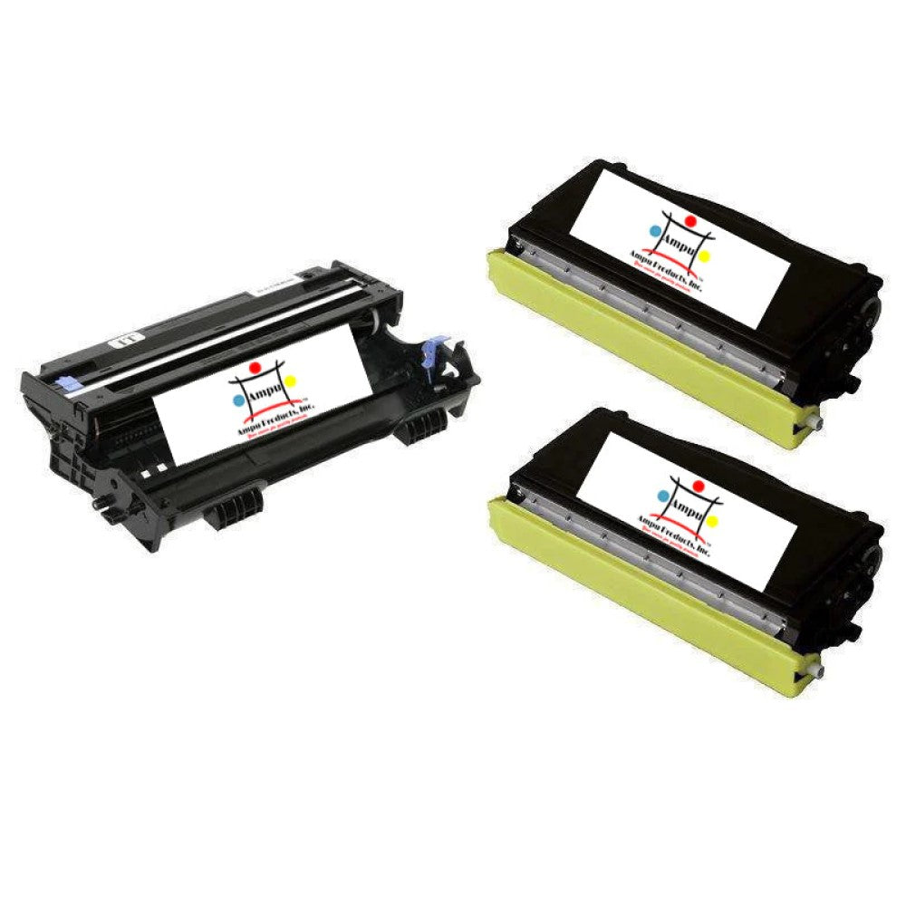 Ampuproducts Compatible Toner Cartridge and Drum Unit Replacement for BROTHER 2) TN460/1) DR400 (TN-460, DR-400) 3-Pack