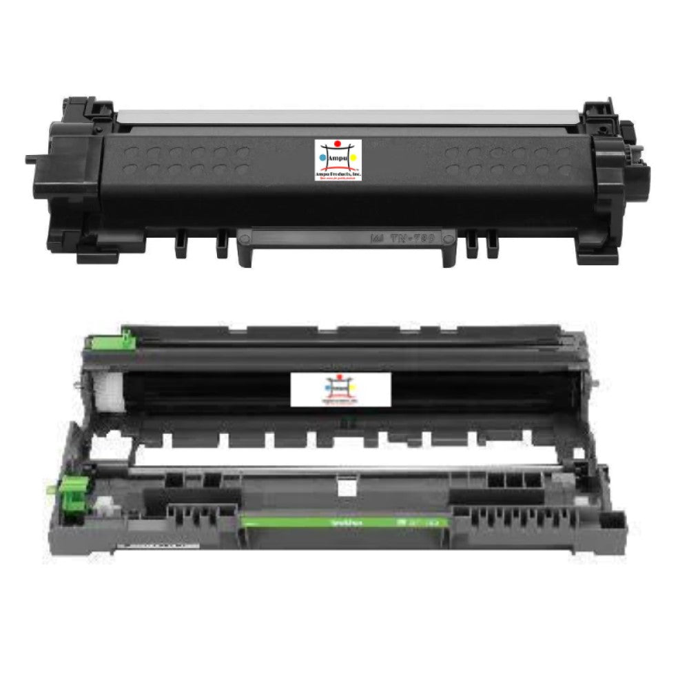 Ampuproducts Compatible Toner Cartridge and Drum Unit Replacement for BROTHER TN760, DR730 (TN-760, DR-730) Black (2-Pack)