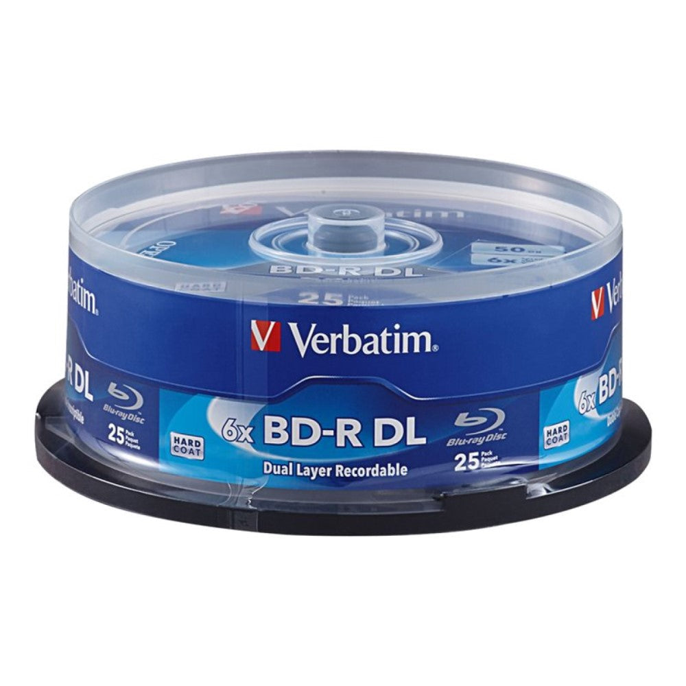 VER98356 VERBATIM BD-R DL BRANDED 25pk 50GB/6X WHITE LASER