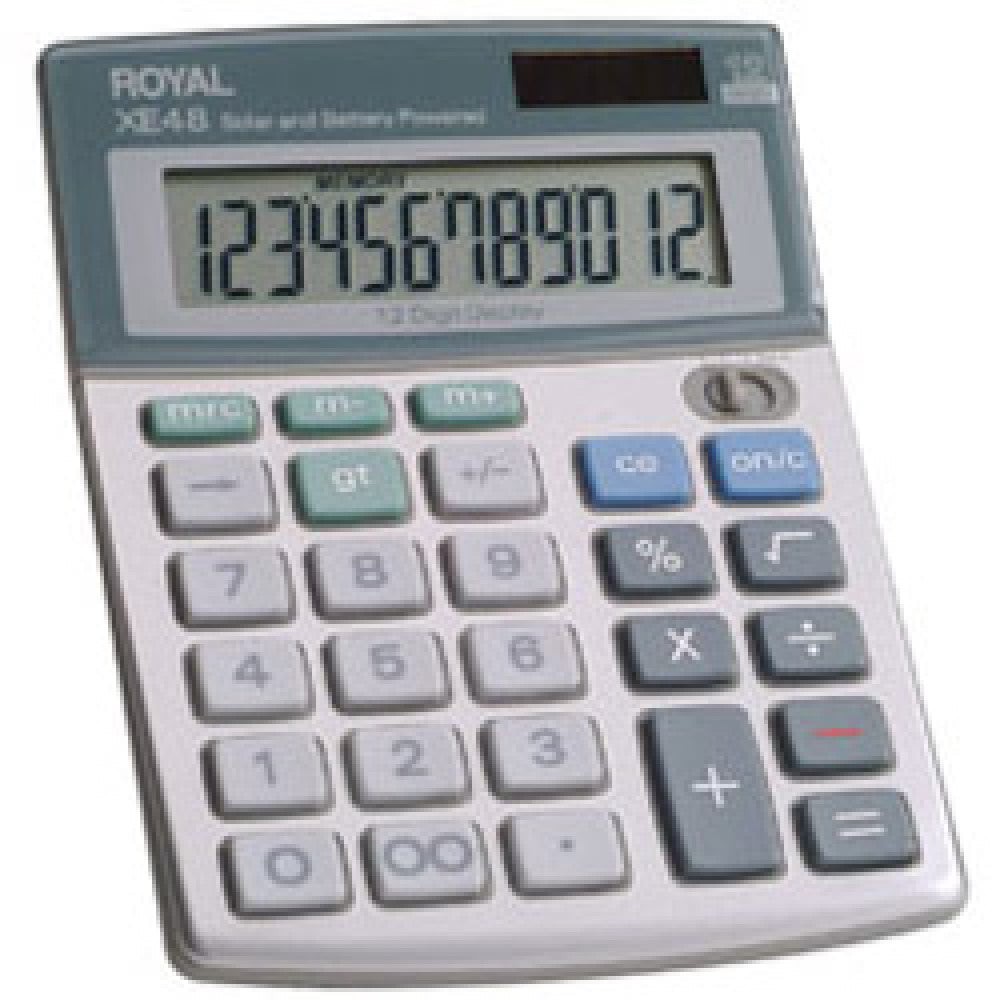 ADLXE48 ROYAL XE48 12 DIGIT DUAL POWER HANDHELD CALC