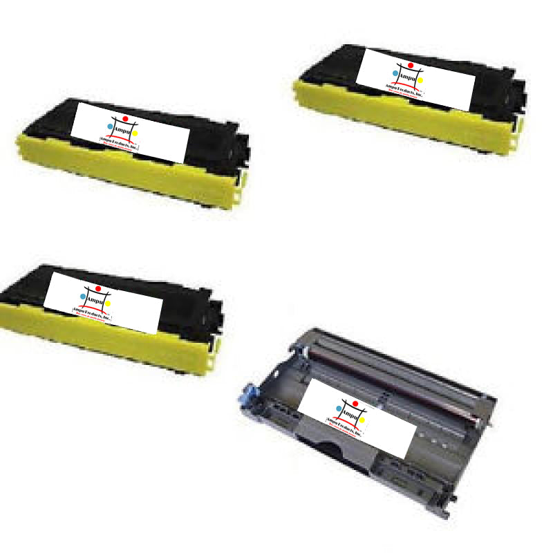 Ampuproducts Compatible Toner Cartridge and Drum Unit Replacement For BROTHER 3) TN350/1) DR350 (3) TN-350/1) DR-350) Black (4-Pack)