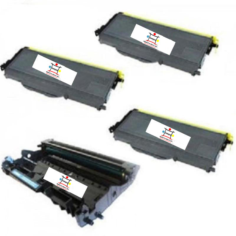 Ampuproducts Compatible Toner Cartridge and Drum Unit Replacement for BROTHER 3) TN360/1) DR360 (TN-360/DR-360) 4 PACK