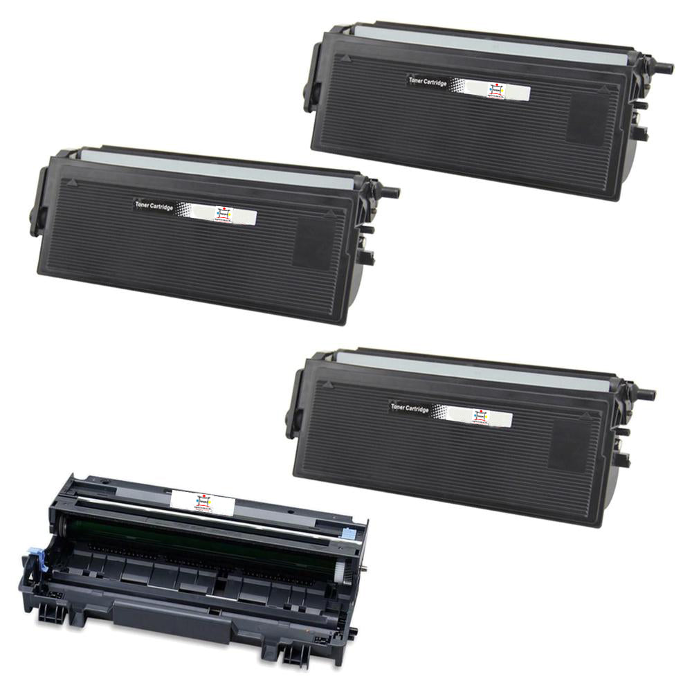 Ampuproducts Compatible Toner Cartridge and Drum Unit Replacement For BROTHER 3) TN570/1) DR510 (COMPATIBLE) 4 PACK