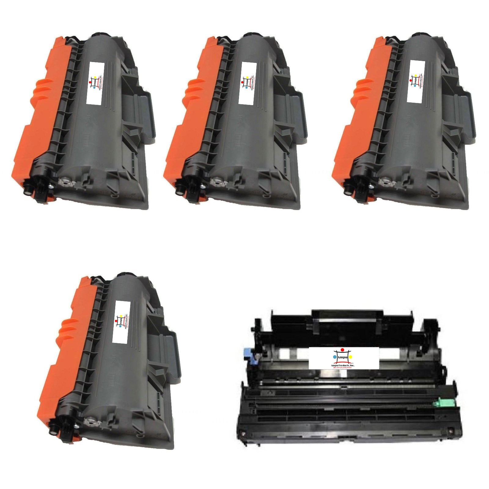 Ampuproducts Compatible Toner Cartridge and Drum Unit Replacement For BROTHER 4) TN750/1) DR720 (COMPATIBLE) 5 PACK