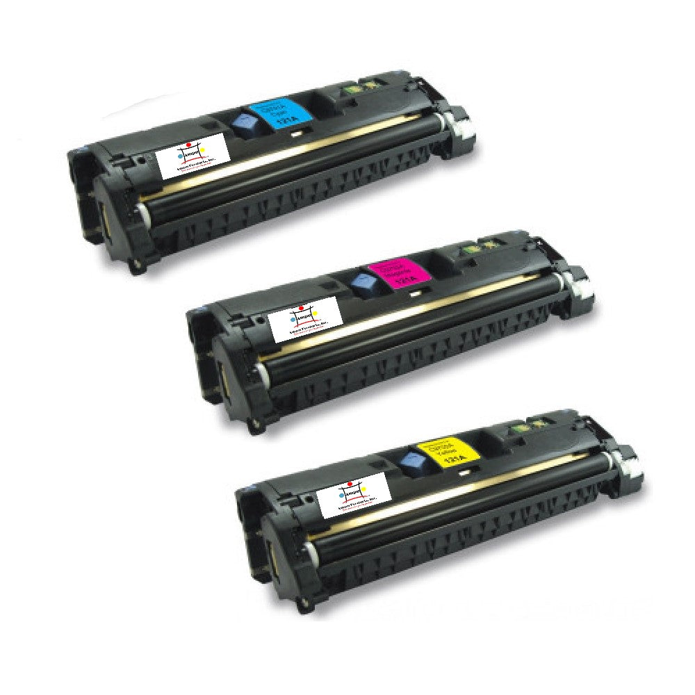 Ampuproducts Compatible Toner Cartridge Replacement For HP C9701A, C9702A, C9703A (121A) Cyan, Yellow, Magenta (4K YLD) 3-Pack