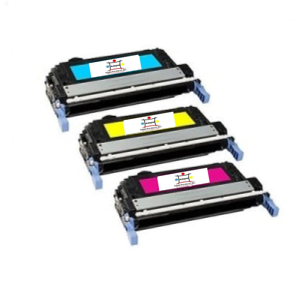 Ampuproducts Compatible Toner Cartridge Replacement For HP 1) CB401A, 1) CB403A, 1) CB402A (BK/C/Y/M, 3-PACK)