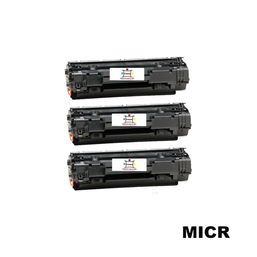 Ampuproducts Compatible Toner Cartridge Replacement For HP CB435A (35A) Black (1.5K YLD) W/MICR (3-Pack)