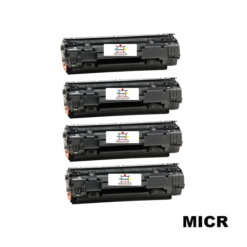 Ampuproducts Compatible Toner Cartridge Replacement For HP CB435A (35A) Black (1.5K YLD) W/MICR (4-Pack)