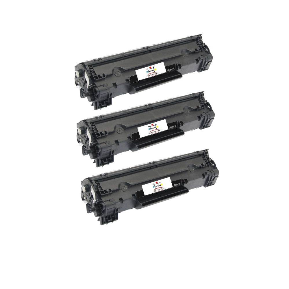 Ampuproducts Compatible Toner Cartridge Replacement for HP CB436A (36A) Black (2K YLD) 3-Pack