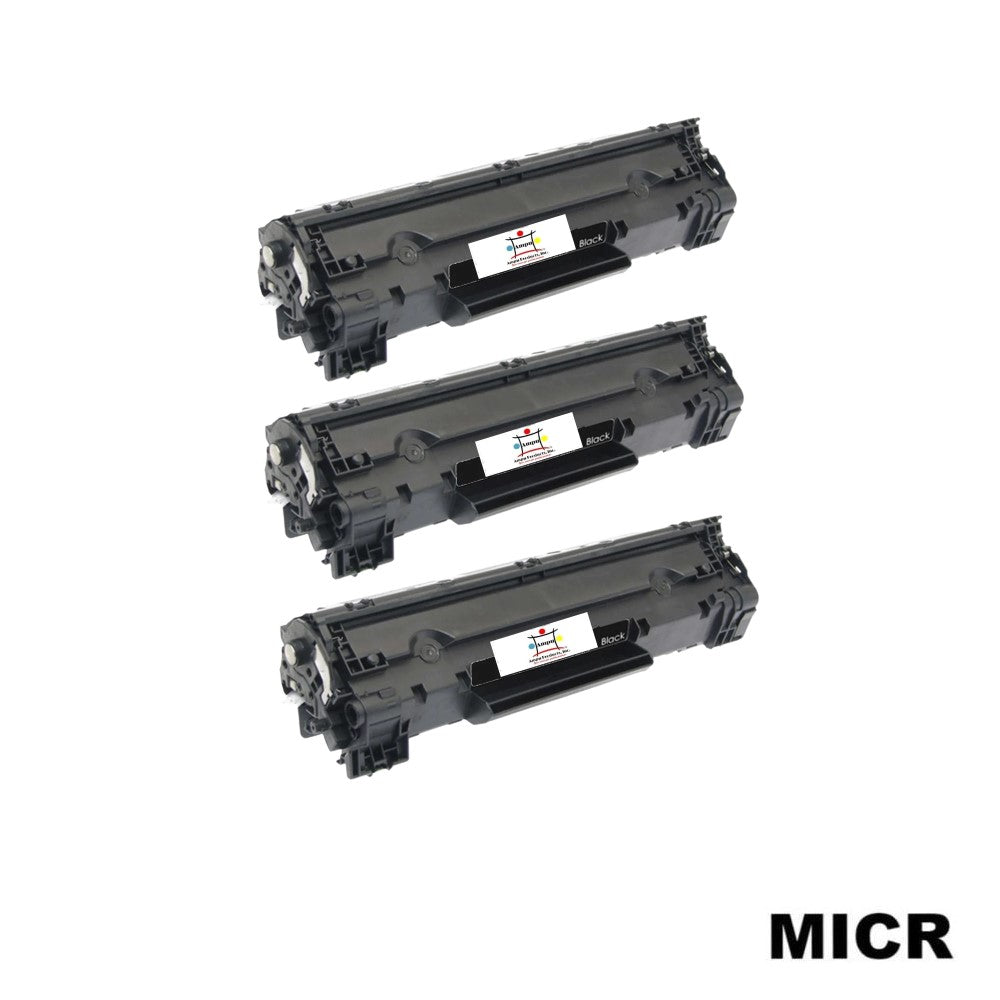 Ampuproducts Compatible Toner Cartridge Replacement for HP CB436A (36A) Black (2K YLD) W/MICR (3-Pack)