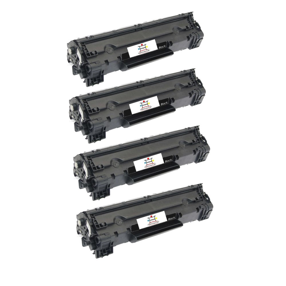 Ampuproducts Compatible Toner Cartridge Replacement for HP CB436AJ (36A) Jumbo BK (3.1K YLD) 4-Pack