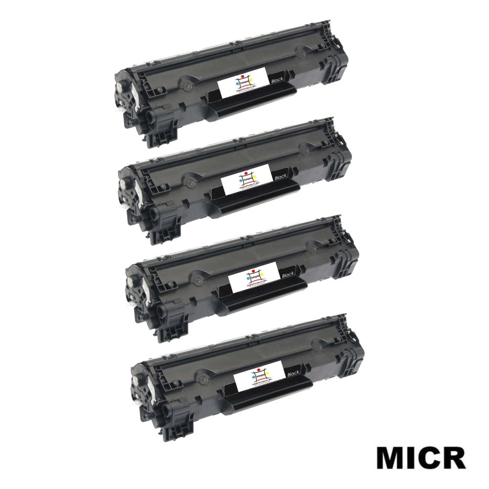 Ampuproducts Compatible Toner Cartridge Replacement for HP CB436A (36A) Black (2K YLD) W/MICR (4-Pack)