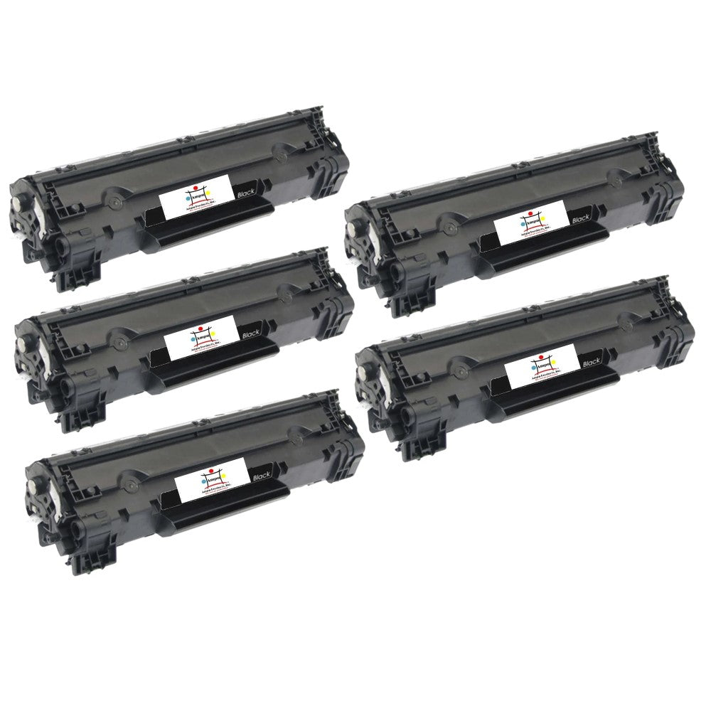 Ampuproducts Compatible Toner Cartridge Replacement for HP CB436AJ (36A) Jumbo BK (3.1K YLD) 5-Pack