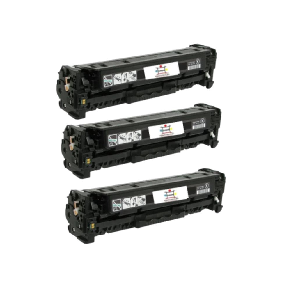 Ampuproducts Compatible Toner Cartridge Replacement For HP CB540A (125A) Black (2.2K YLD) 3-Pack