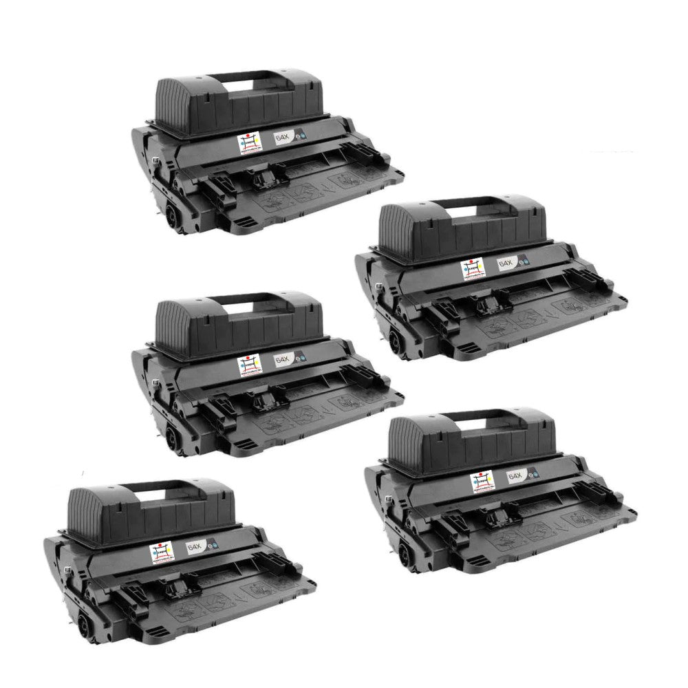 Ampuproducts Compatible Toner Cartridge Replacement for HP CC364X (64X) High Yield Black (24K YLD) Barcode (5-Pack)