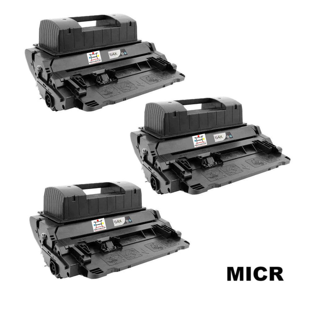 Ampuproducts Compatible Toner Cartridge Replacement for HP CC364X (64X) High Yield Black (24K YLD) W/MICR (3-Pack)