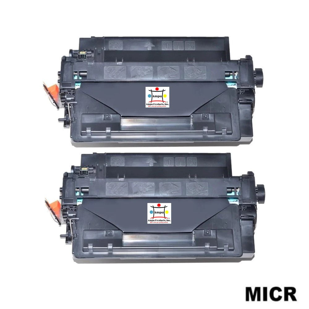 Ampuproducts Compatible Toner Cartridge Replacement for HP CE255A (55A) Black (6K YLD) 2-Pack (W/MICR)