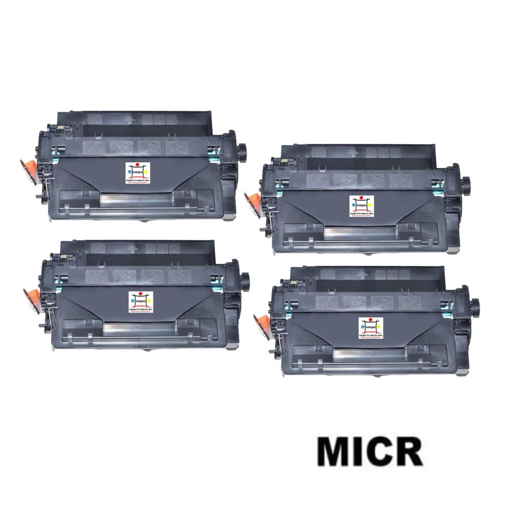 Ampuproducts Compatible Toner Cartridge Replacement for HP CE255A (55A) Black (6K YLD) 4-Pack (W/MICR)