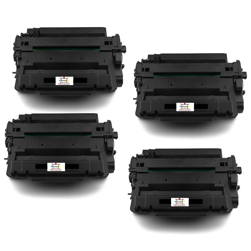 Ampuproducts Compatible Toner Cartridge Replacement for HP CE255X (55X) High Yield Black (15K YLD) 4-Pack