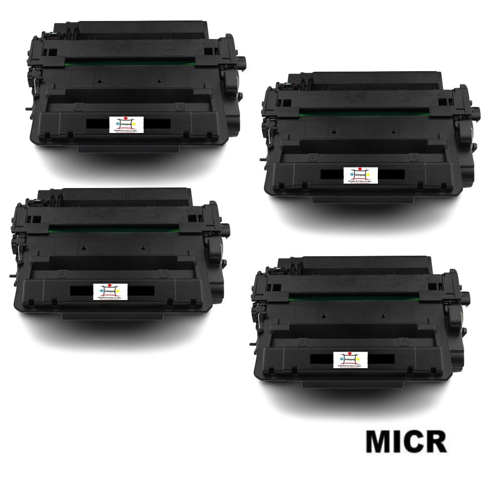 Ampuproducts Compatible Toner Cartridge Replacement for HP CE255X (55X) High Yield Black (12.5K YLD) 4-Pack (W/MICR)