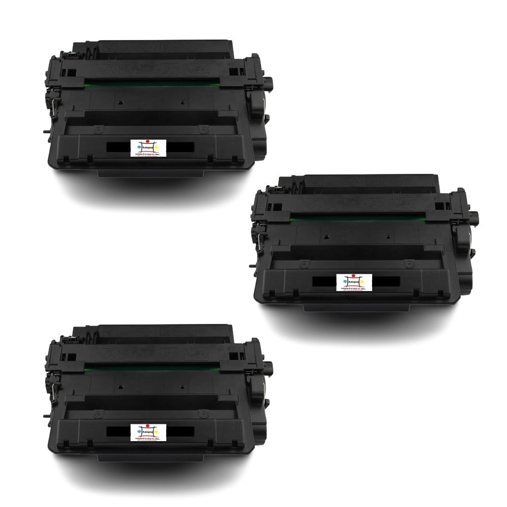 Ampuproducts Compatible Toner Cartridge Replacement for HP CE255XJ (55X) High Yield Black (15K YLD) 3-Pack (Jumbo)