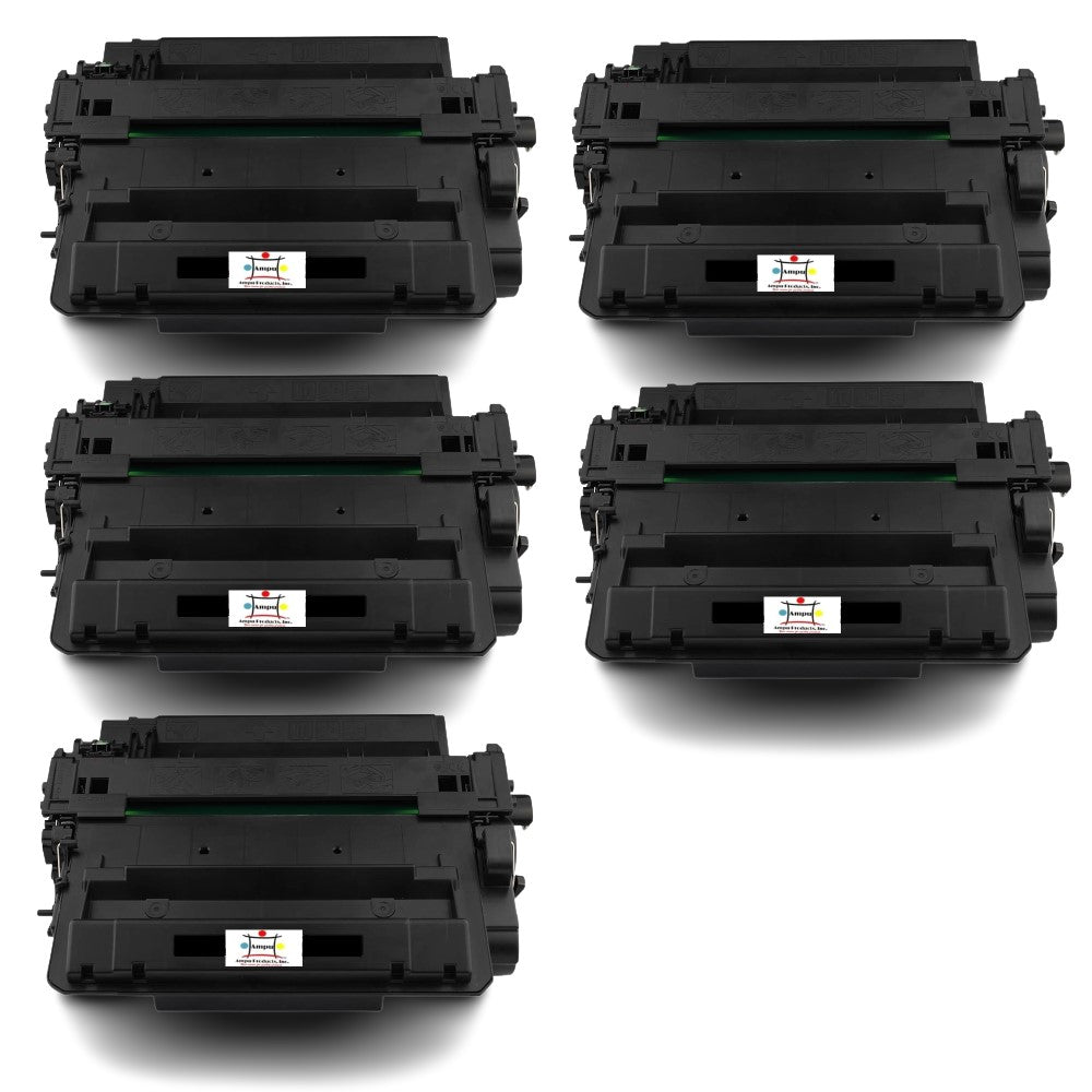 Ampuproducts Compatible Toner Cartridge Replacement for HP CE255X (55X) High Yield Black (15K YLD) 5-Pack