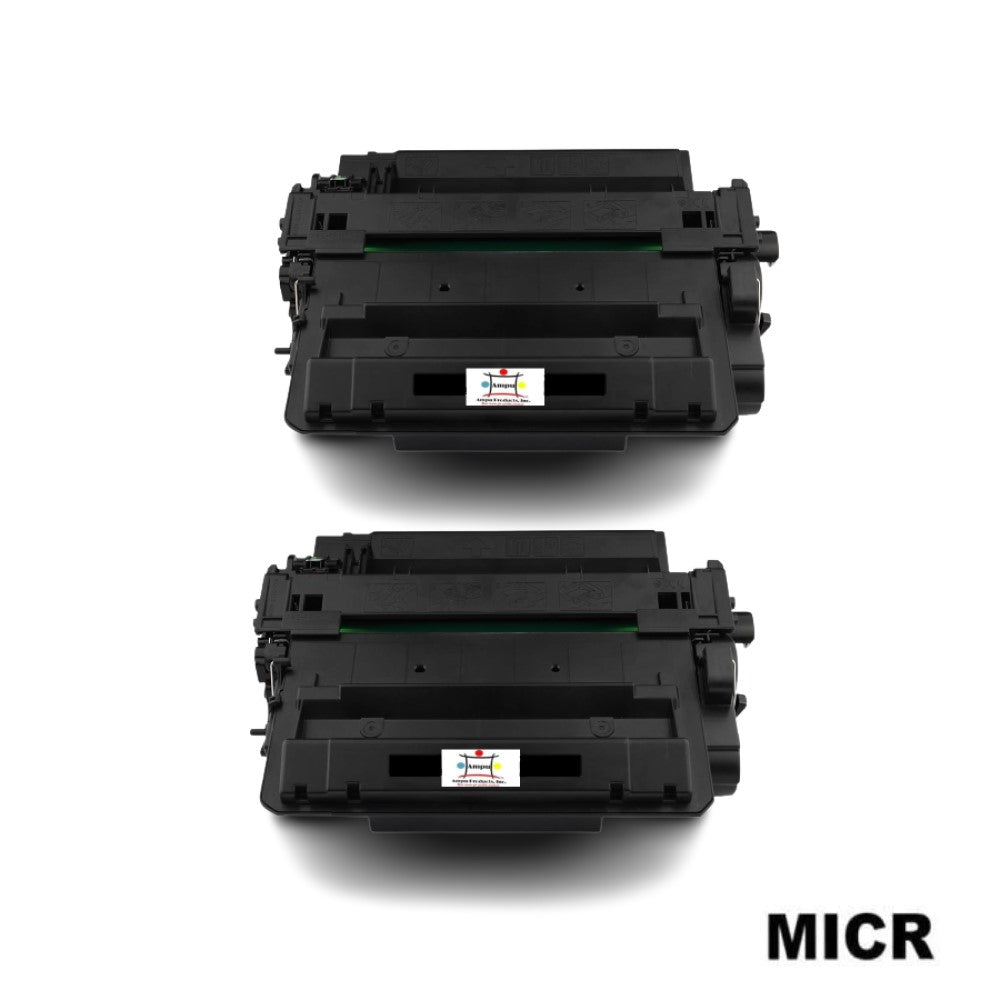 Ampuproducts Compatible Toner Cartridge Replacement for HP CE255X (55X) High Yield Black (12.5K YLD) 2-Pack (W/MICR)