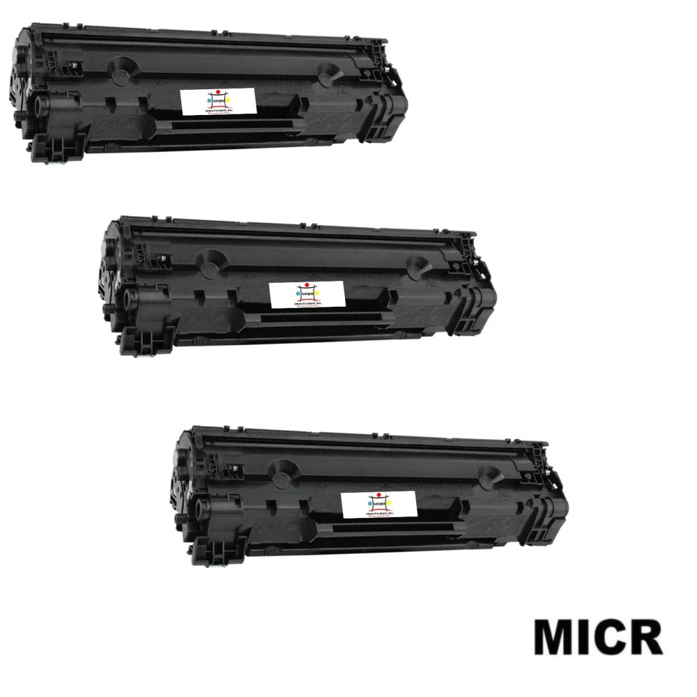 Ampuproducts Compatible Toner Cartridge Replacement for HP CE285A (85A) Black (1.6K YLD) 3-Pack (W/MICR)