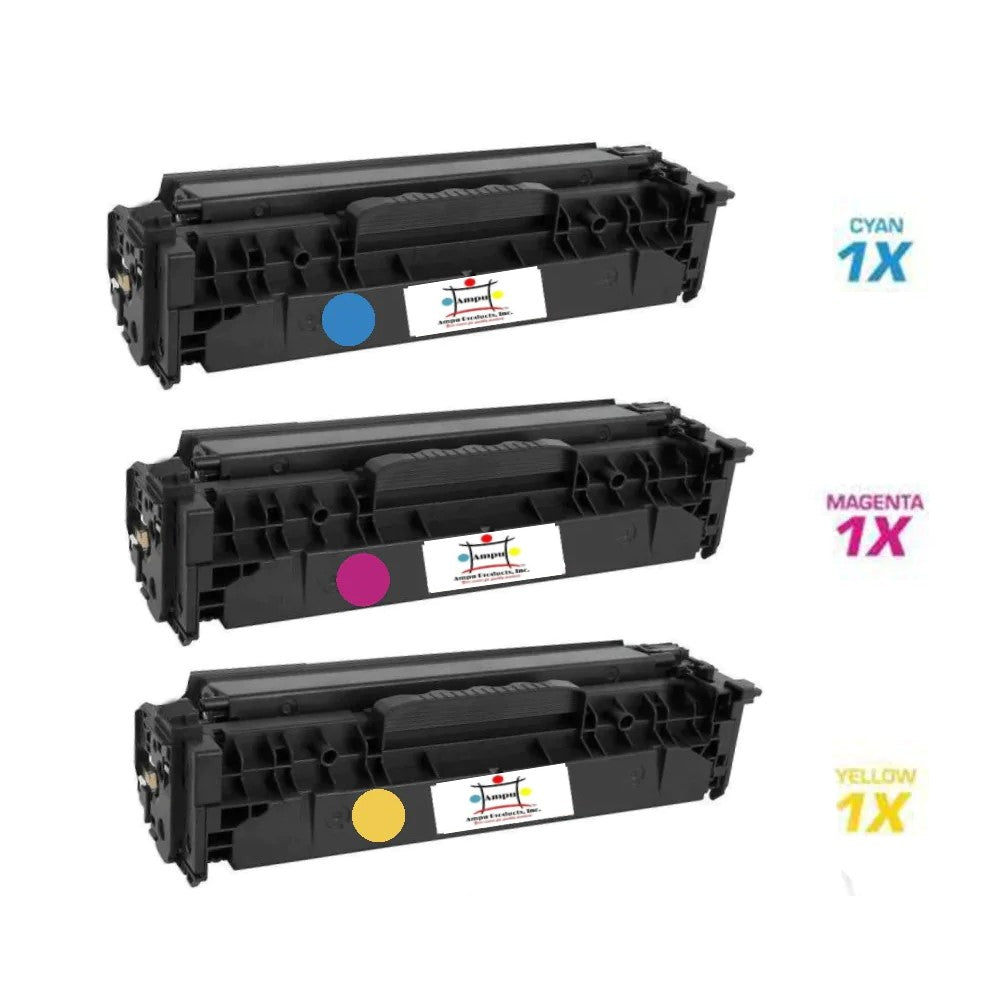 Ampuproducts Compatible Toner Cartridge Replacement For HP CE411A, CE412A, CE413A (305A) Cyan, Magenta, Yellow (2.6K YLD) 3-Pack