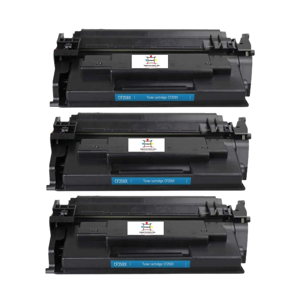 Ampuproducts Compatible Toner Cartridge Replacement for HP CF258X (58X) Black (10K) 3-Pack (W/New Chip)